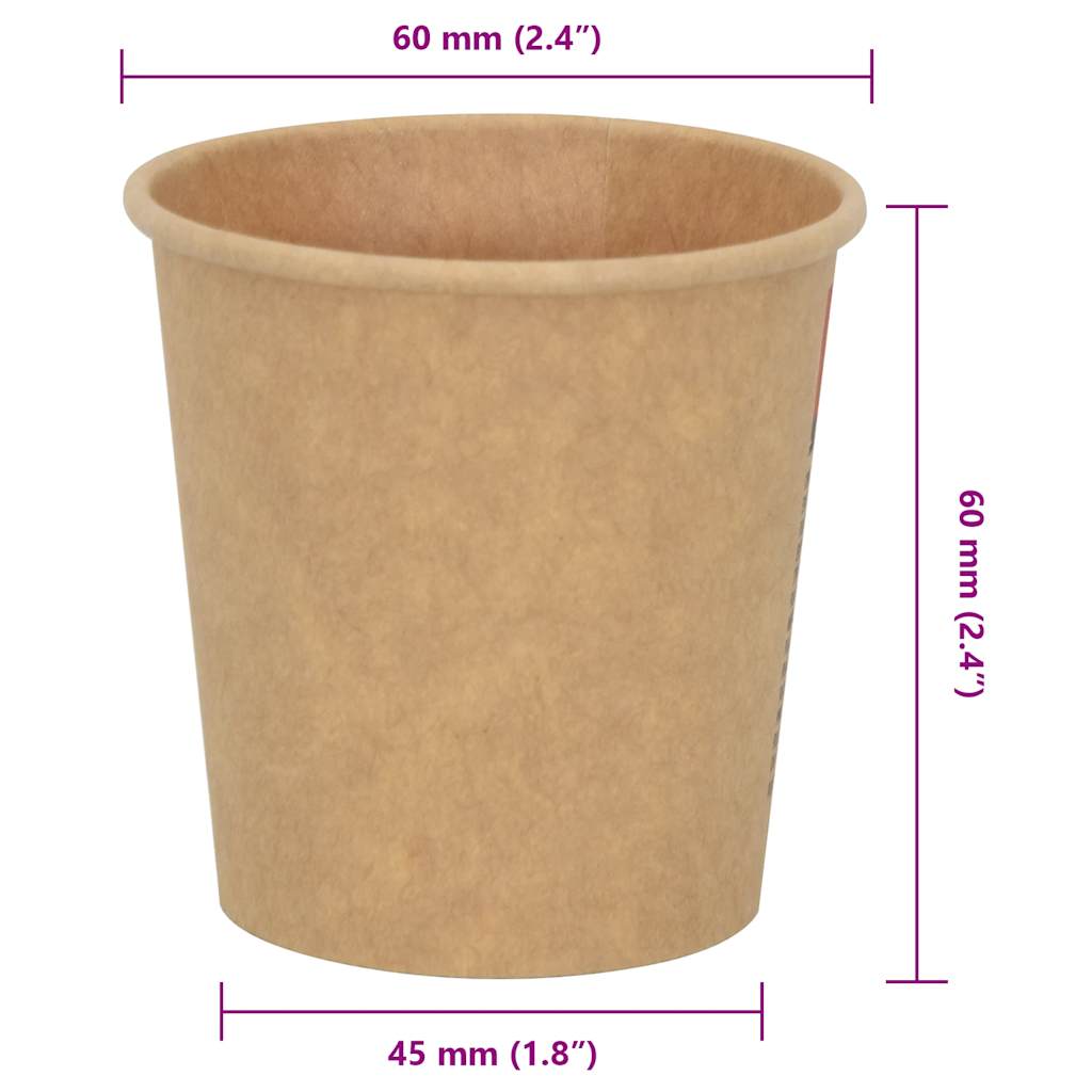kaffekopper af papir 1000 stk. 4oz 100ml brun