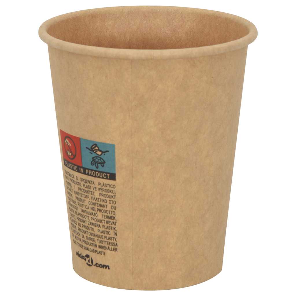 kaffekopper af papir 1000 stk. 8oz 200ml brun
