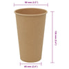 kaffekopper af papir 1000 stk. 16oz 400ml brun