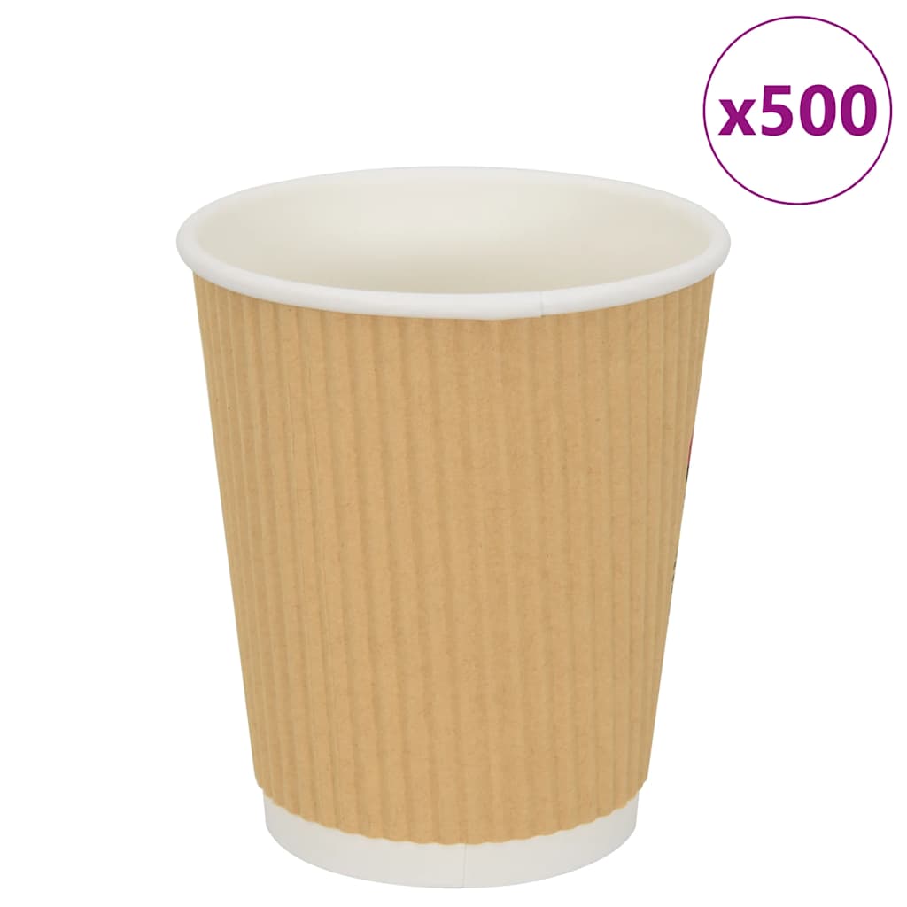 kaffekopper af papir 500 stk. 8oz 200ml brun