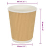 kaffekopper af papir 500 stk. 8oz 200ml brun