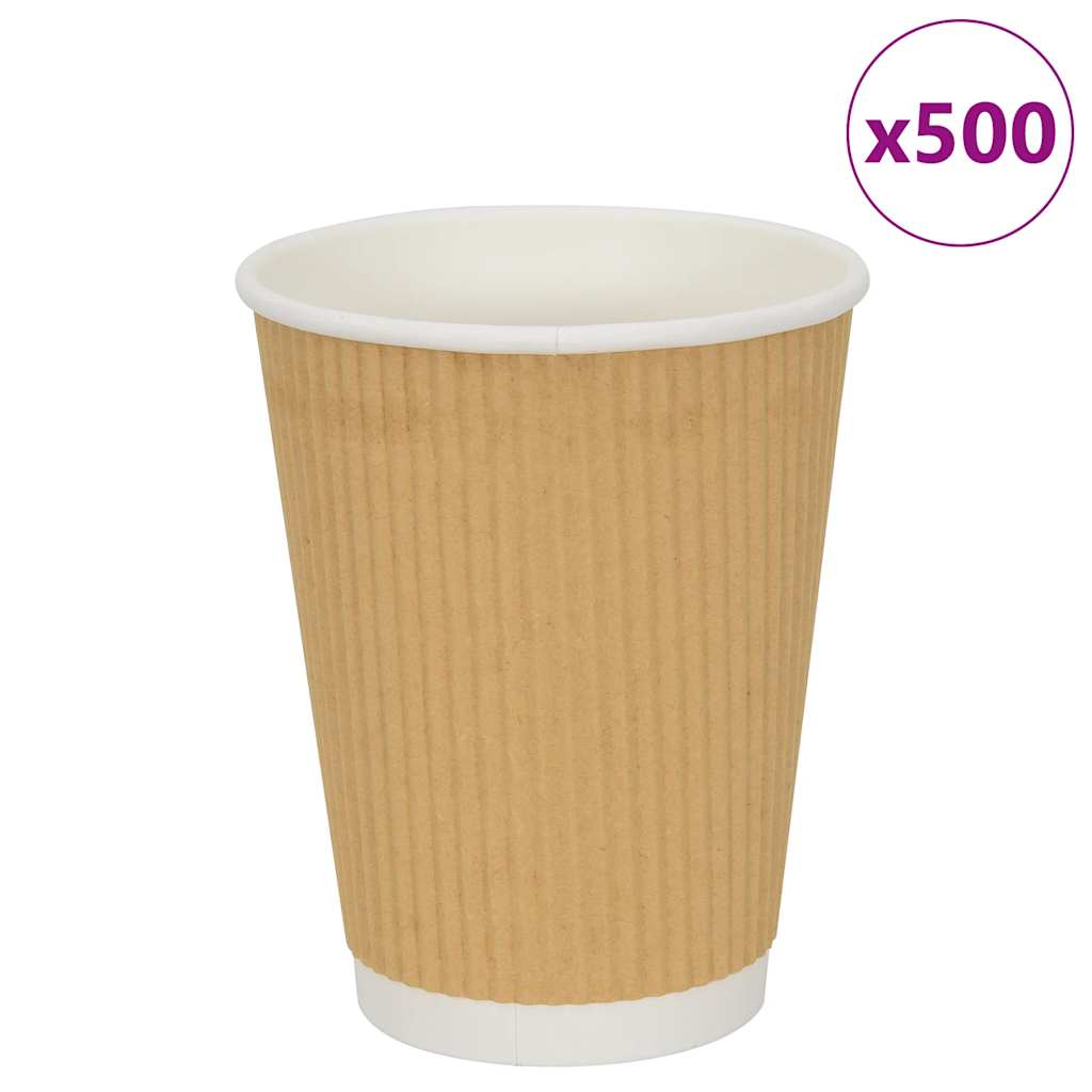 kaffekopper af papir 500 stk. 12oz 300ml brun