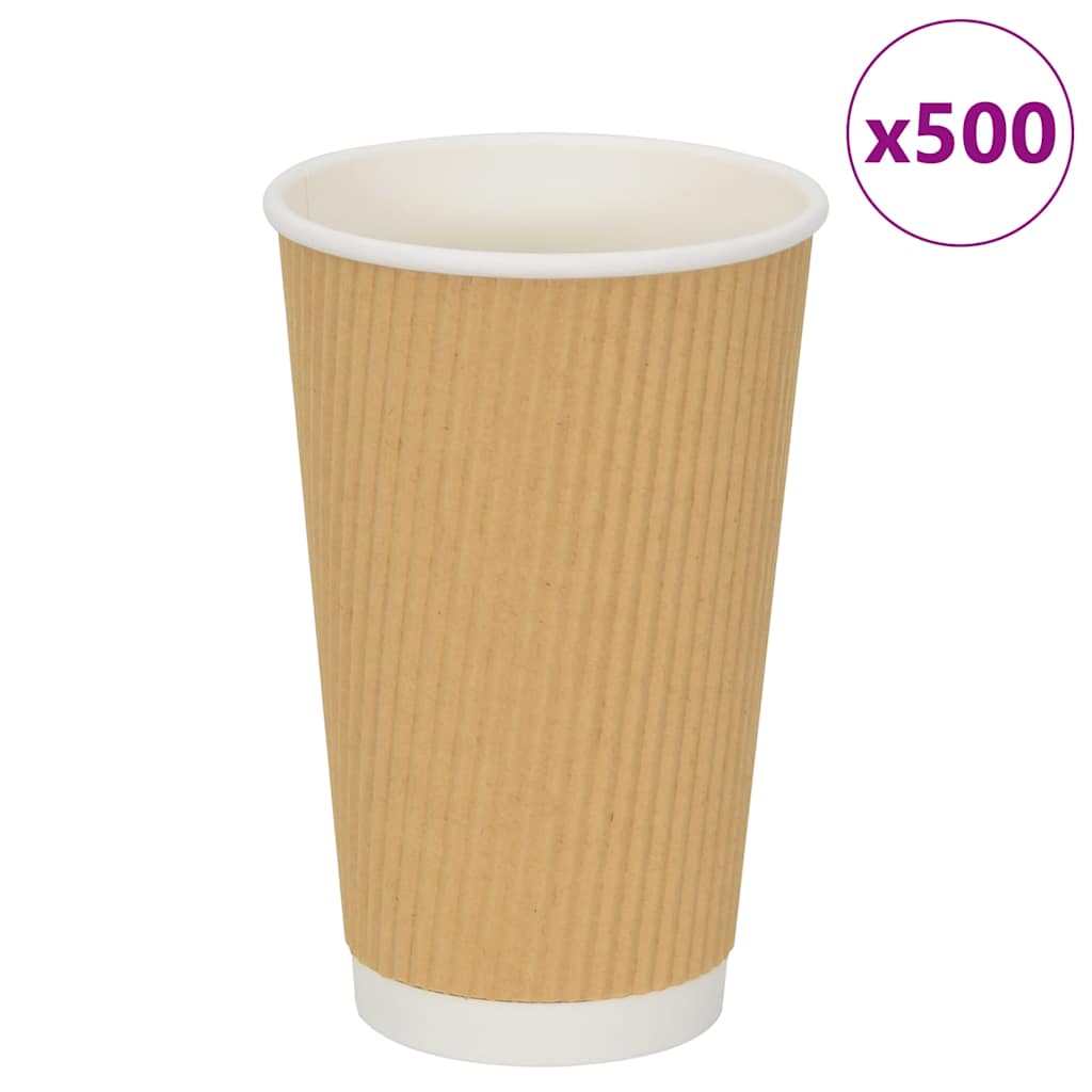 kaffekopper af papir 500 stk. 16oz 400ml brun