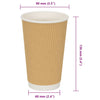 kaffekopper af papir 500 stk. 16oz 400ml brun