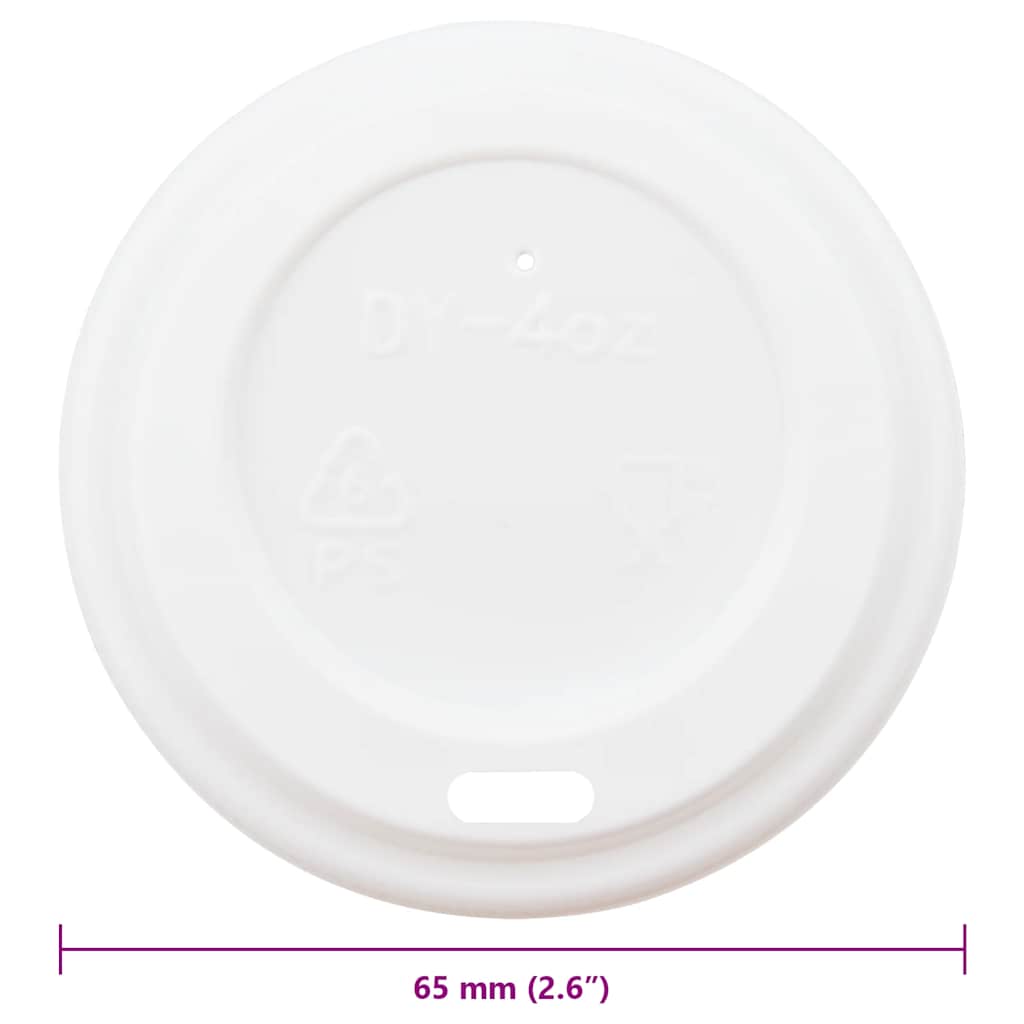 papirkoplåg Ø60 mm 4 oz 1000 stk. hvid plast