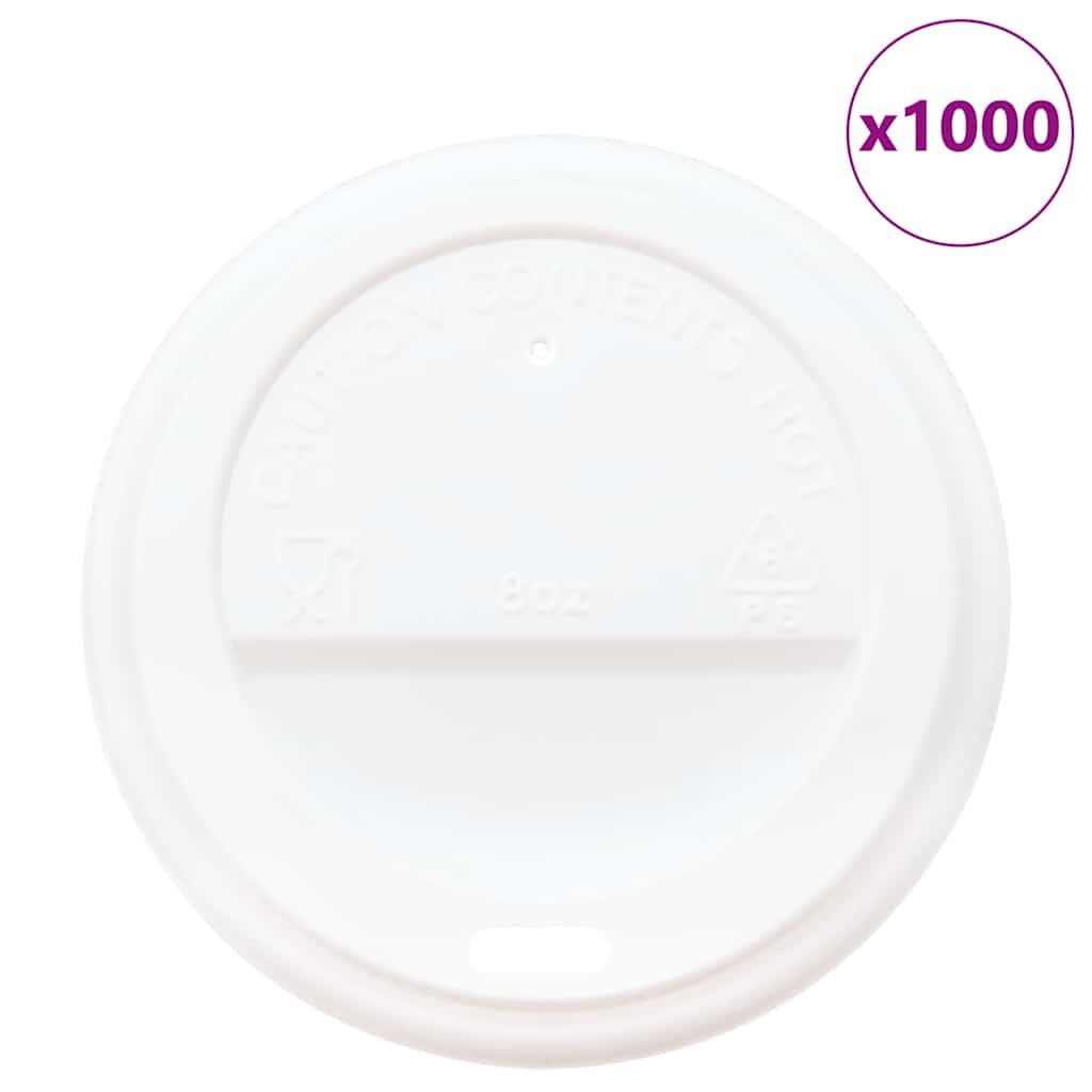 papirkoplåg Ø80 mm 8 oz 1000 stk. hvid plast