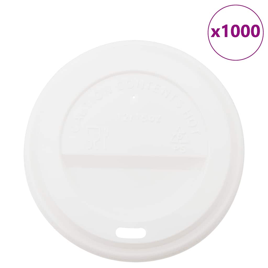 papirkoplåg Ø90 mm 12oz and 16oz 1000 stk. hvid plast