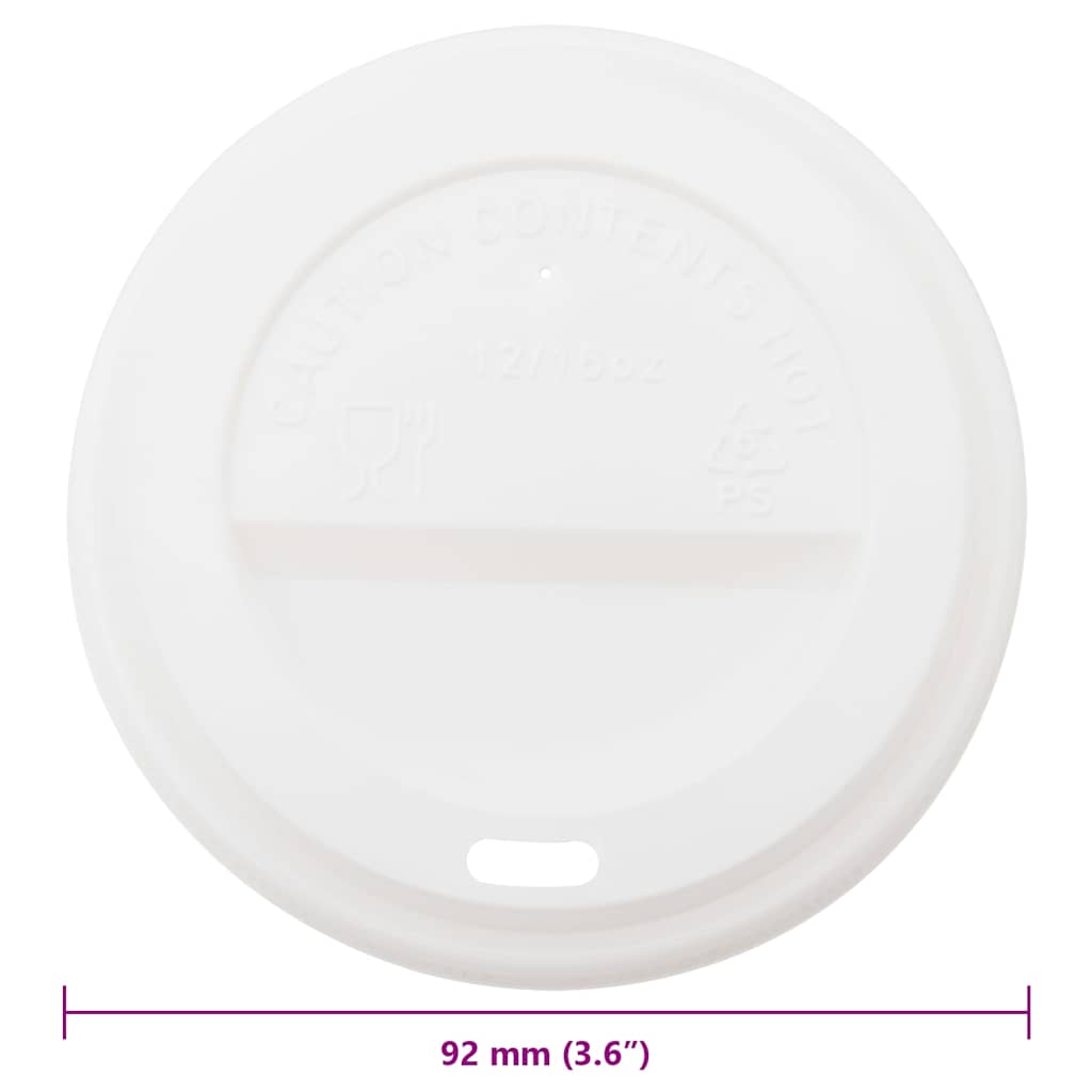papirkoplåg Ø90 mm 12oz and 16oz 1000 stk. hvid plast