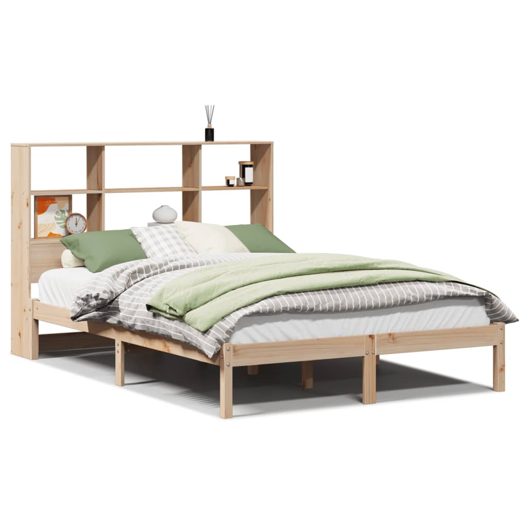 seng med reol uden madras 160x200 cm massivt fyrretræ