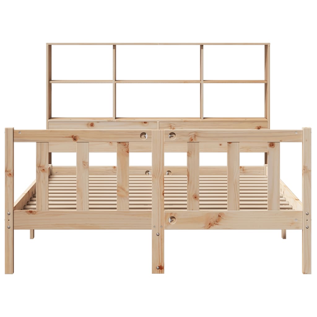 seng med reol uden madras 135x190 cm massivt fyrretræ