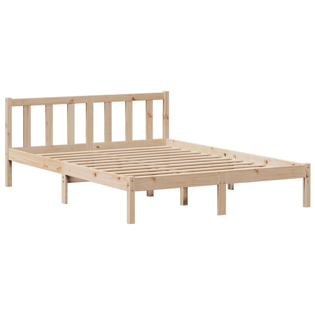 seng med reol uden madras 135x190 cm massivt fyrretræ