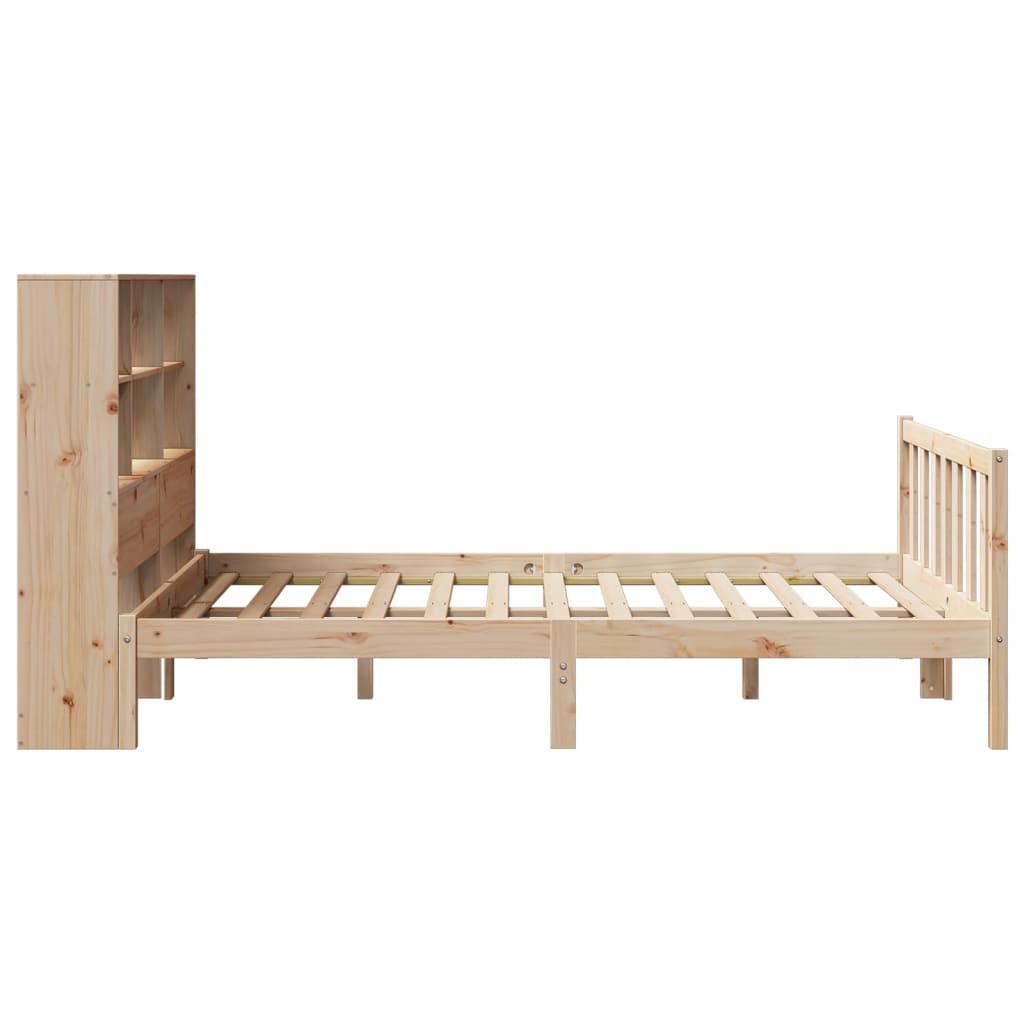 seng med reol uden madras 135x190 cm massivt fyrretræ