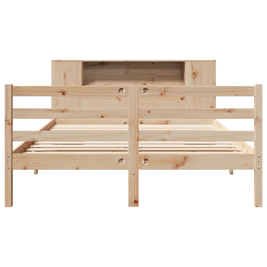 seng med reol uden madras 120x190 cm massivt fyrretræ