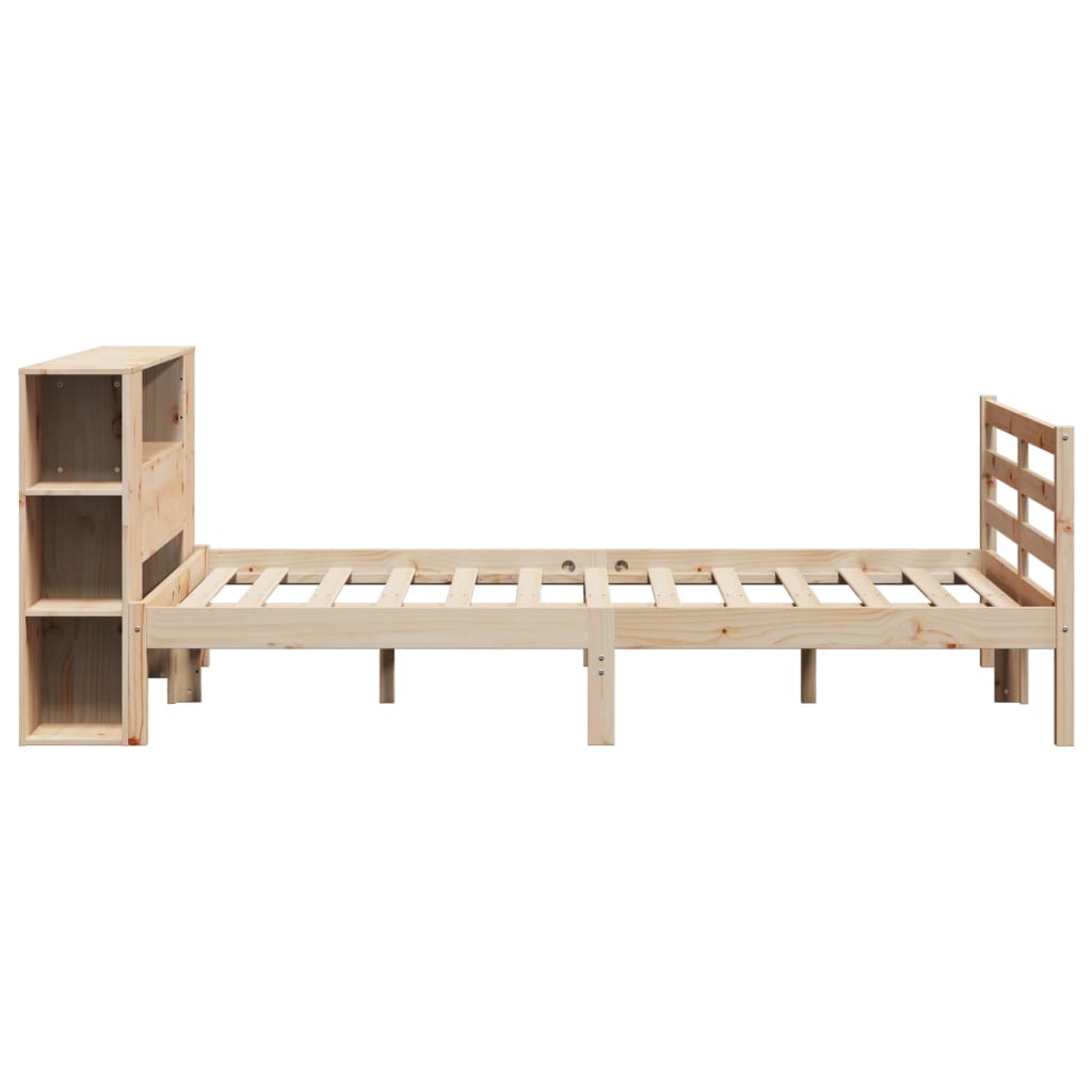 seng med reol uden madras 120x190 cm massivt fyrretræ