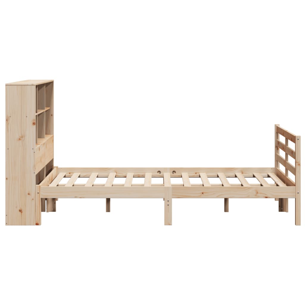 seng med reol uden madras 120x190 cm massivt fyrretræ