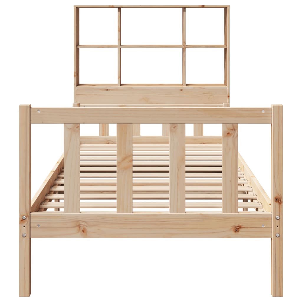 seng med reol uden madras 100x200 cm massivt fyrretræ