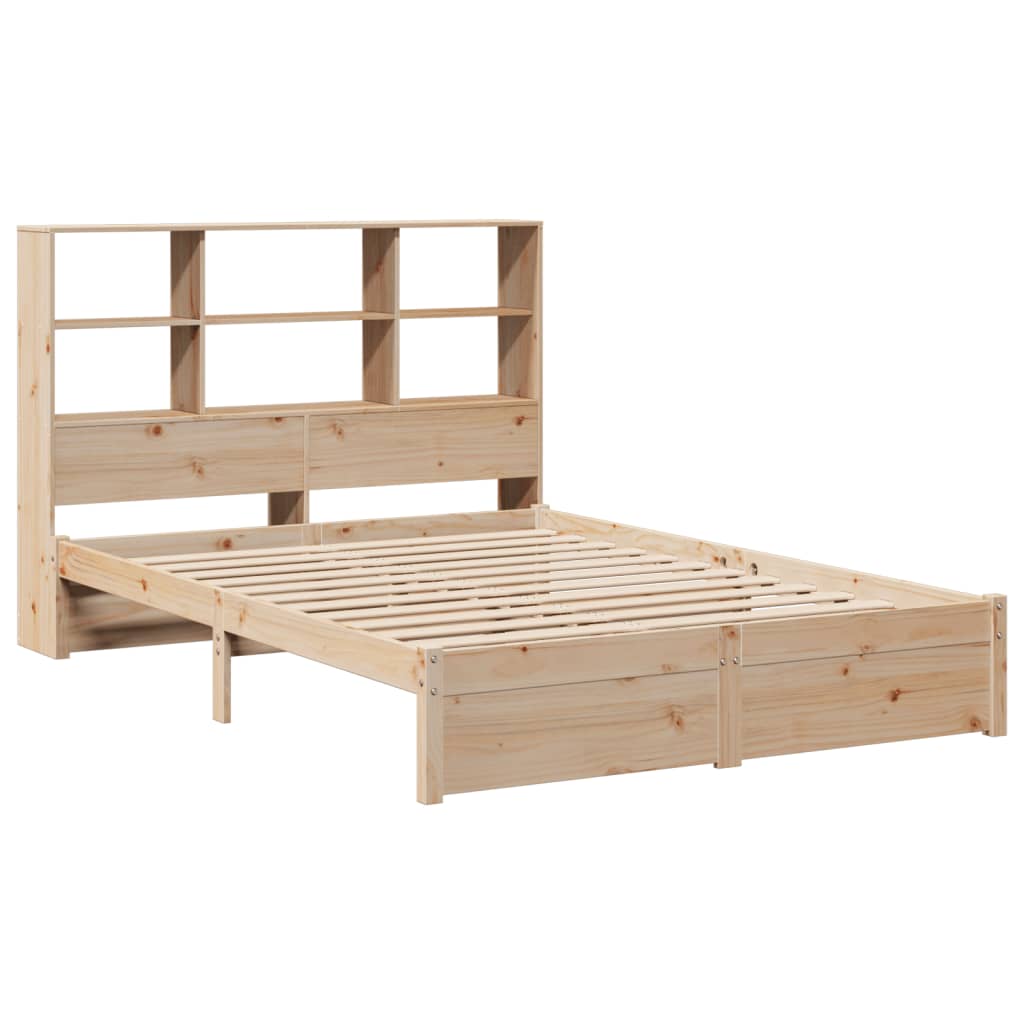 seng med reol uden madras 135x190 cm massivt fyrretræ