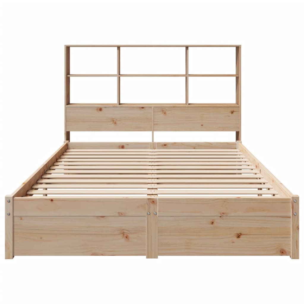 seng med reol uden madras 135x190 cm massivt fyrretræ