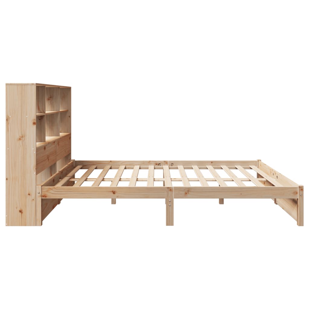 seng med reol uden madras 135x190 cm massivt fyrretræ