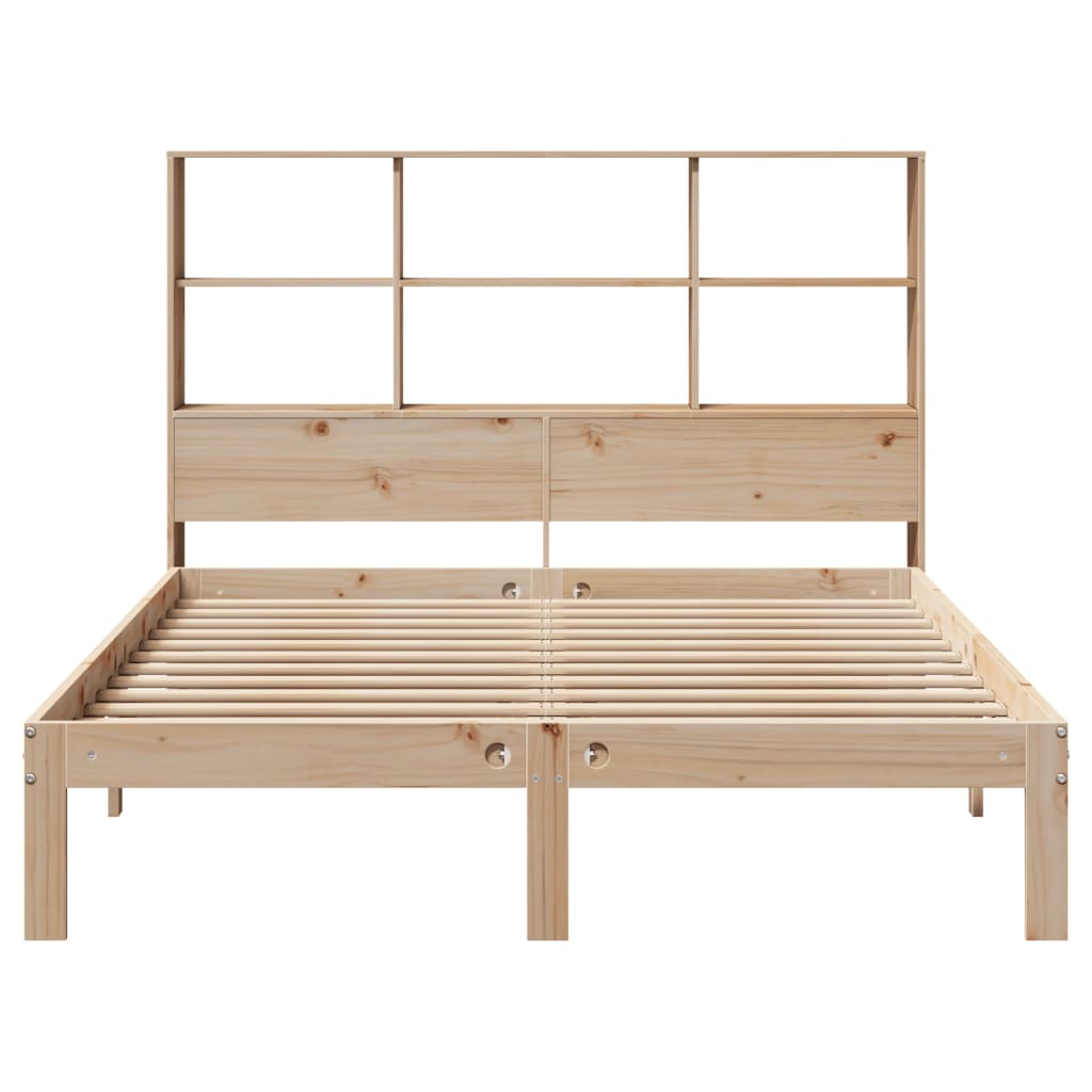 seng med reol uden madras 135x190 cm massivt fyrretræ