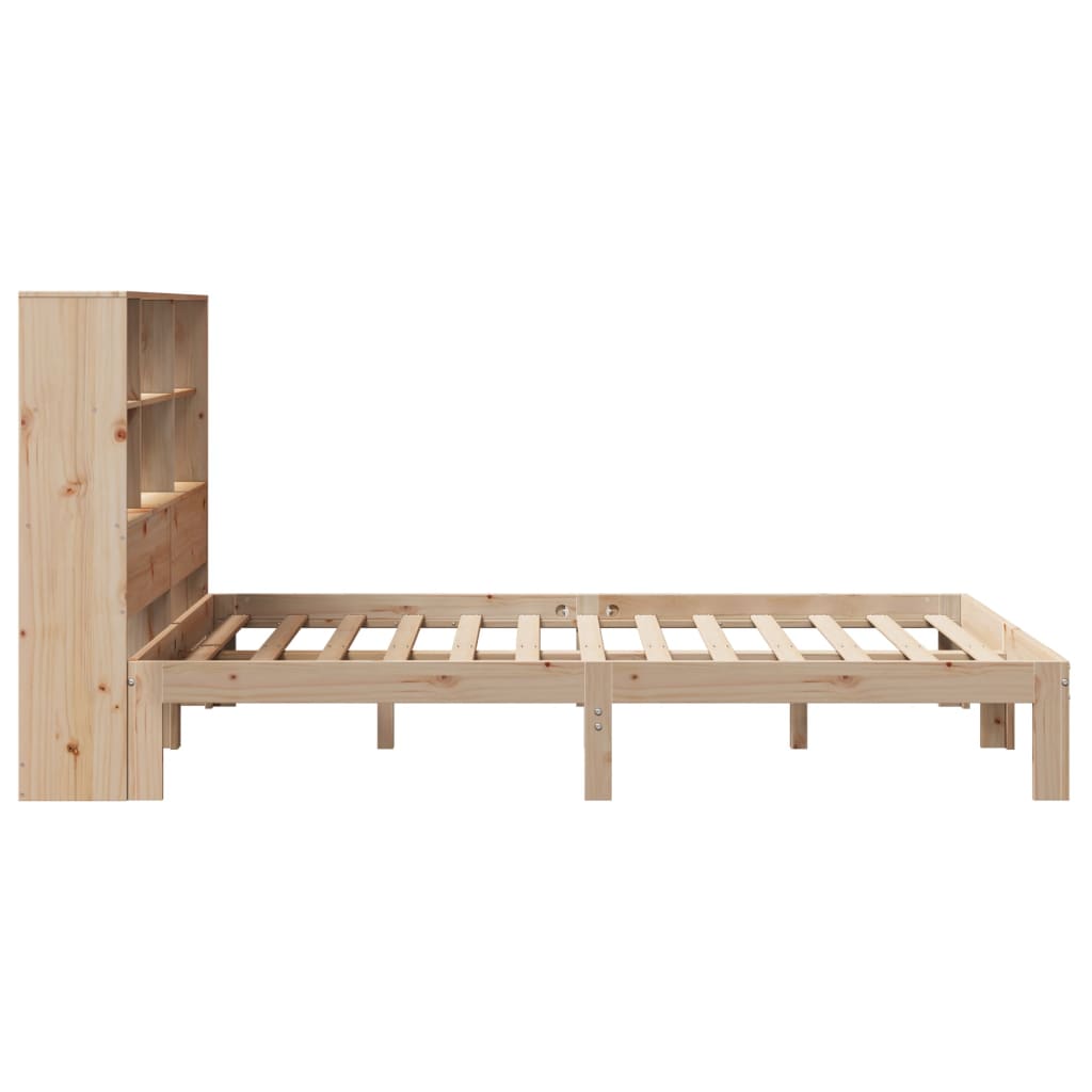 seng med reol uden madras 135x190 cm massivt fyrretræ