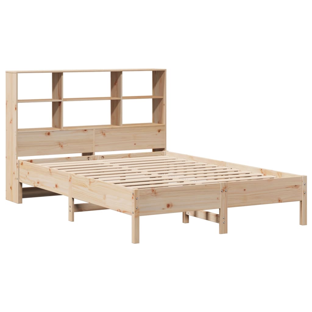 seng med reol uden madras 135x190 cm massivt fyrretræ