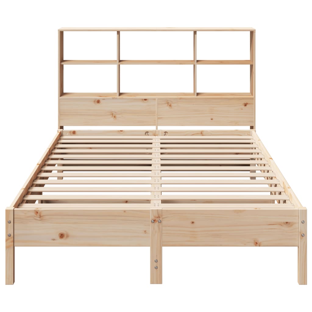 seng med reol uden madras 135x190 cm massivt fyrretræ