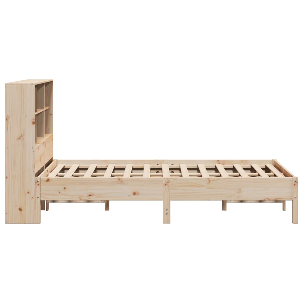 seng med reol uden madras 135x190 cm massivt fyrretræ
