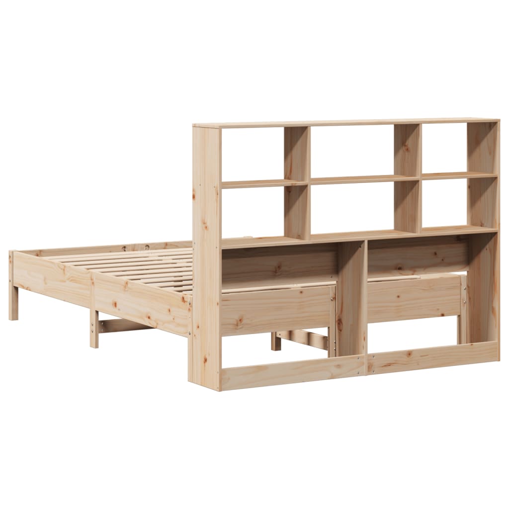 seng med reol uden madras 135x190 cm massivt fyrretræ