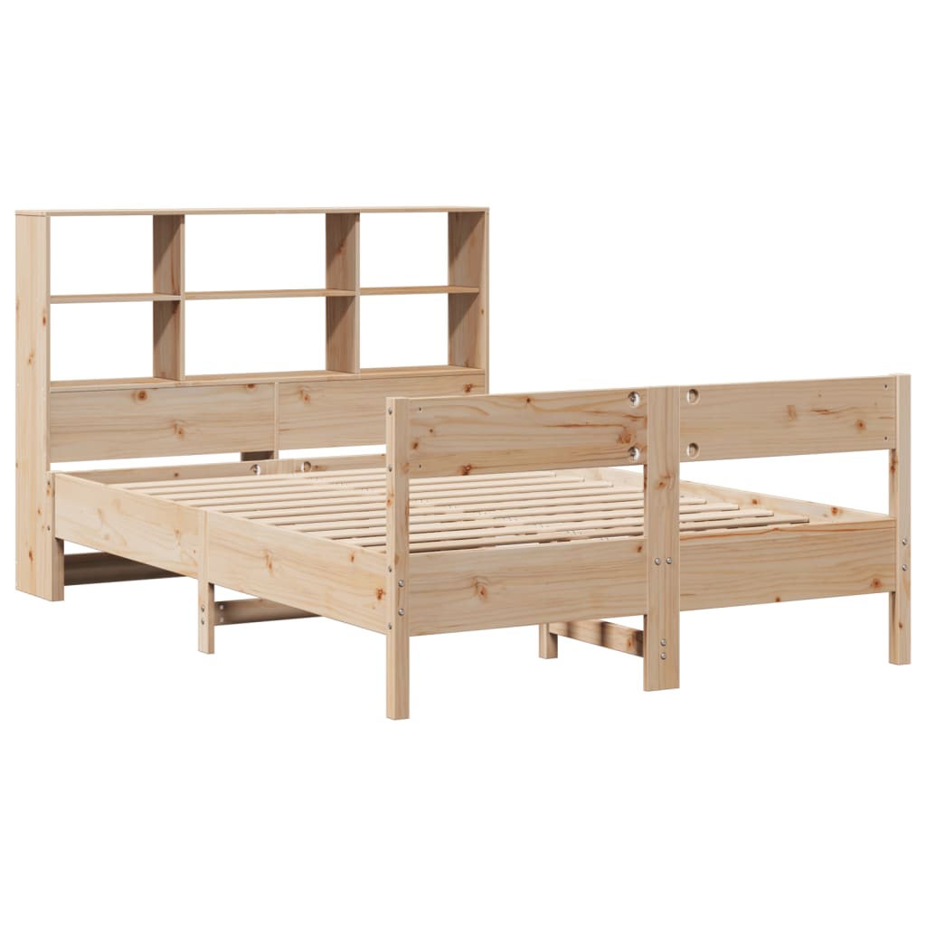 seng med reol uden madras 135x190 cm massivt fyrretræ