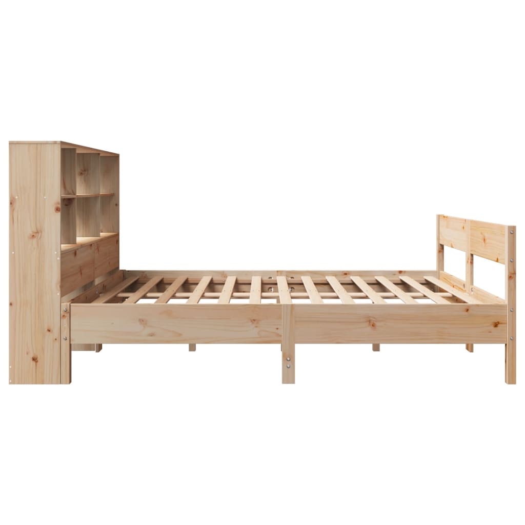 seng med reol uden madras 135x190 cm massivt fyrretræ