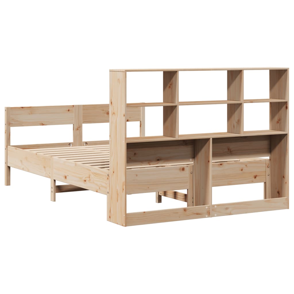 seng med reol uden madras 135x190 cm massivt fyrretræ