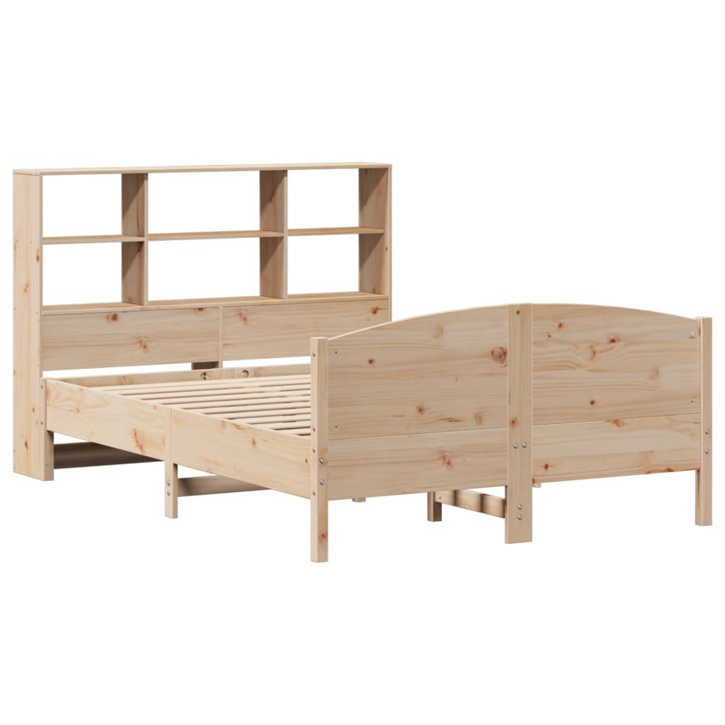 seng med reol uden madras 135x190 cm massivt fyrretræ