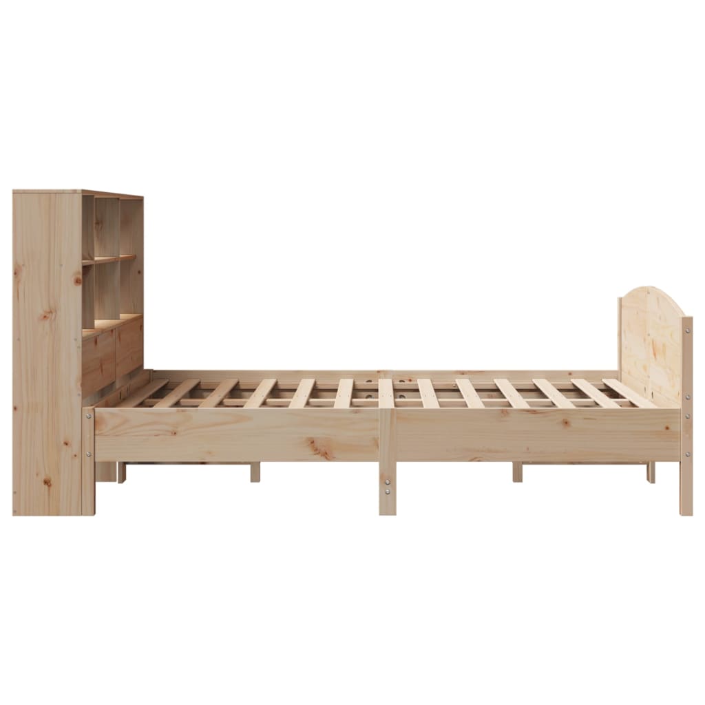 seng med reol uden madras 135x190 cm massivt fyrretræ