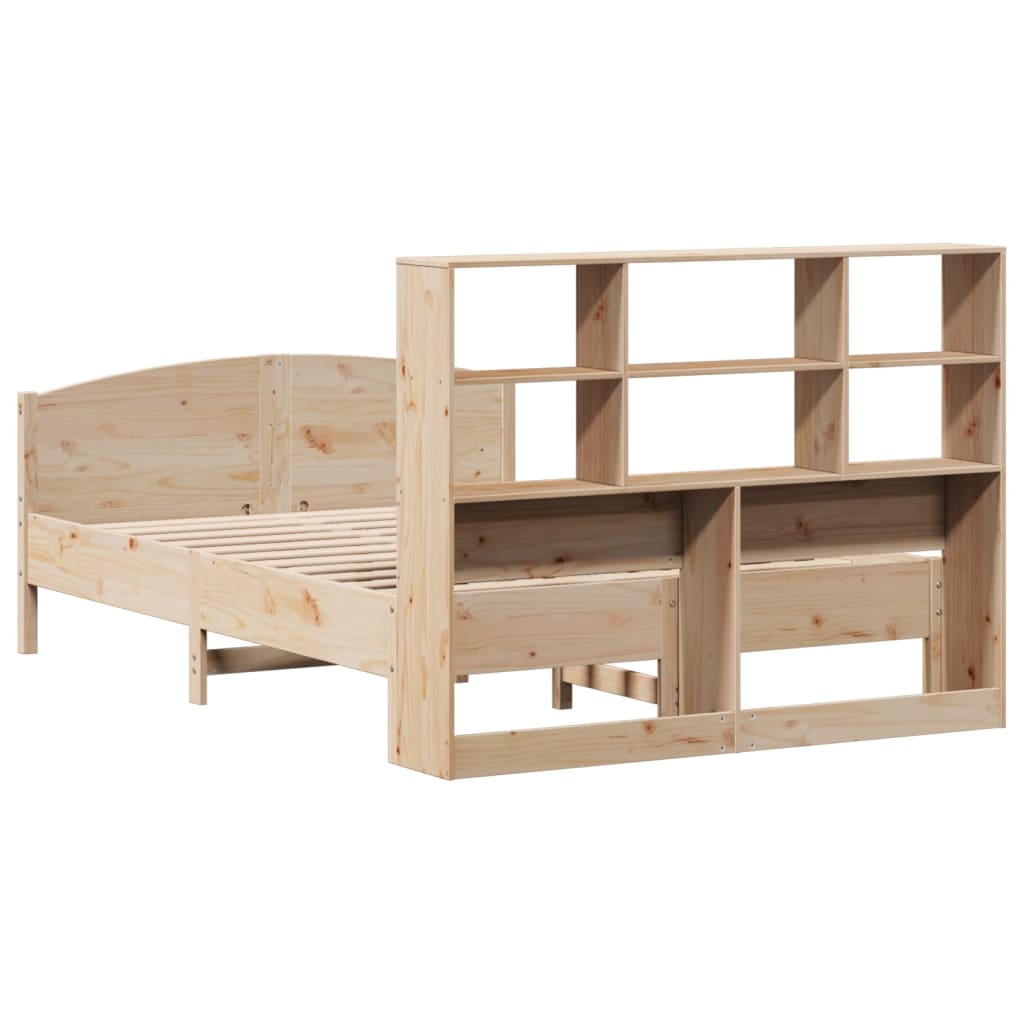 seng med reol uden madras 135x190 cm massivt fyrretræ