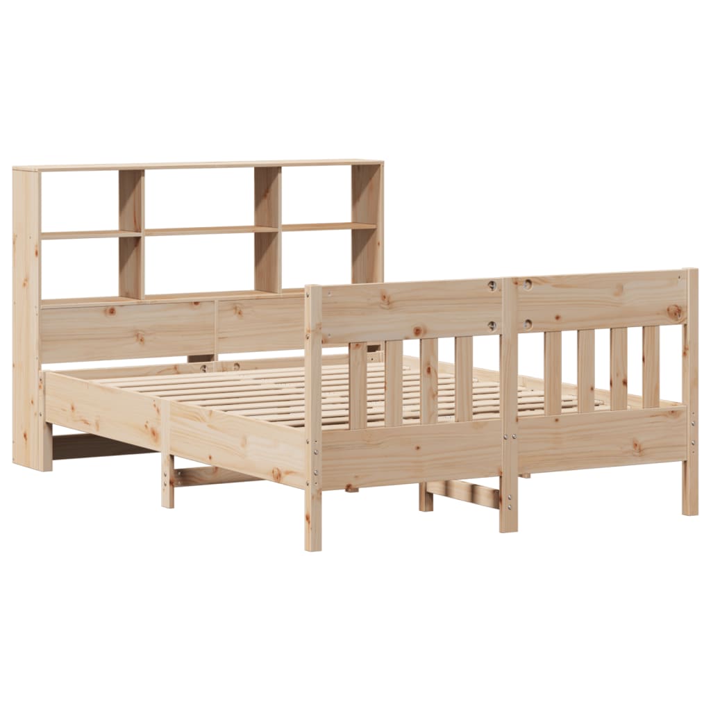 sengeramme uden madras 135x190 cm massivt fyrretræ hvid