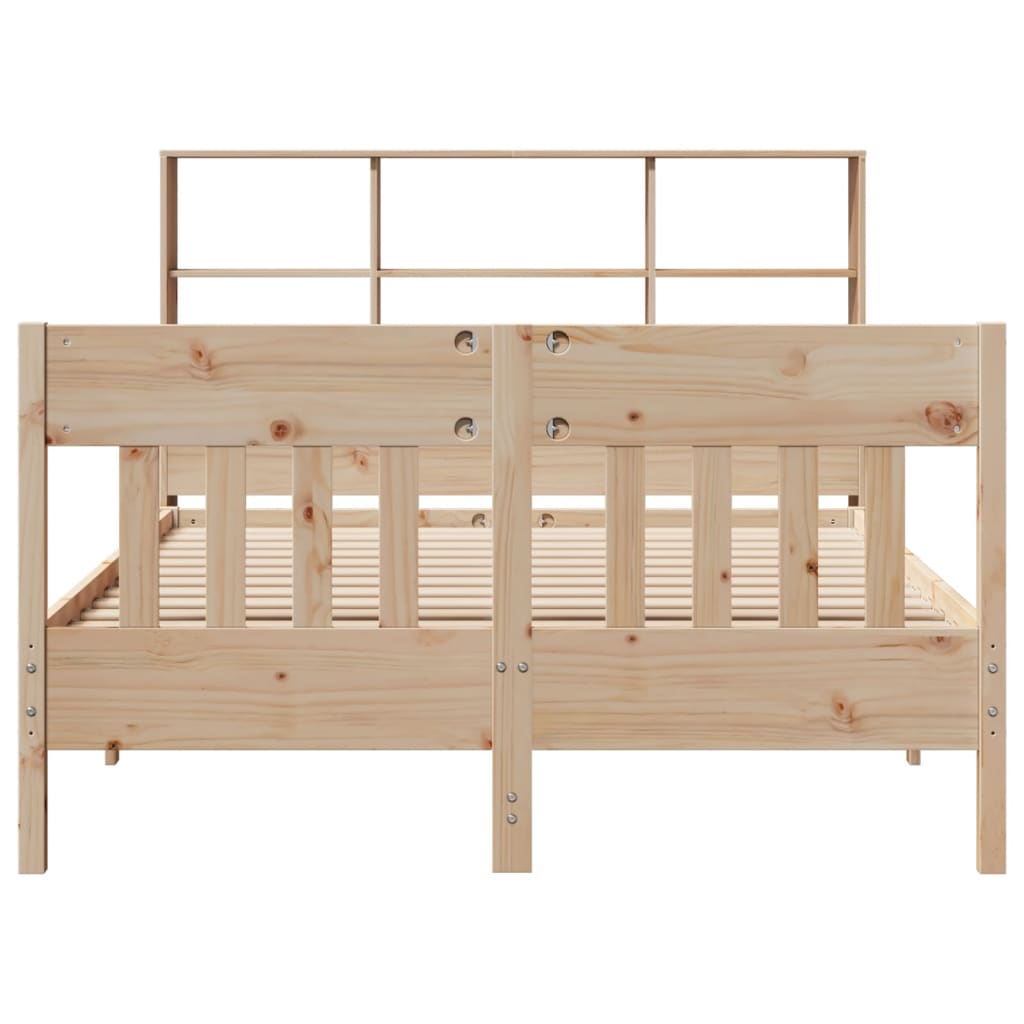 sengeramme uden madras 135x190 cm massivt fyrretræ hvid