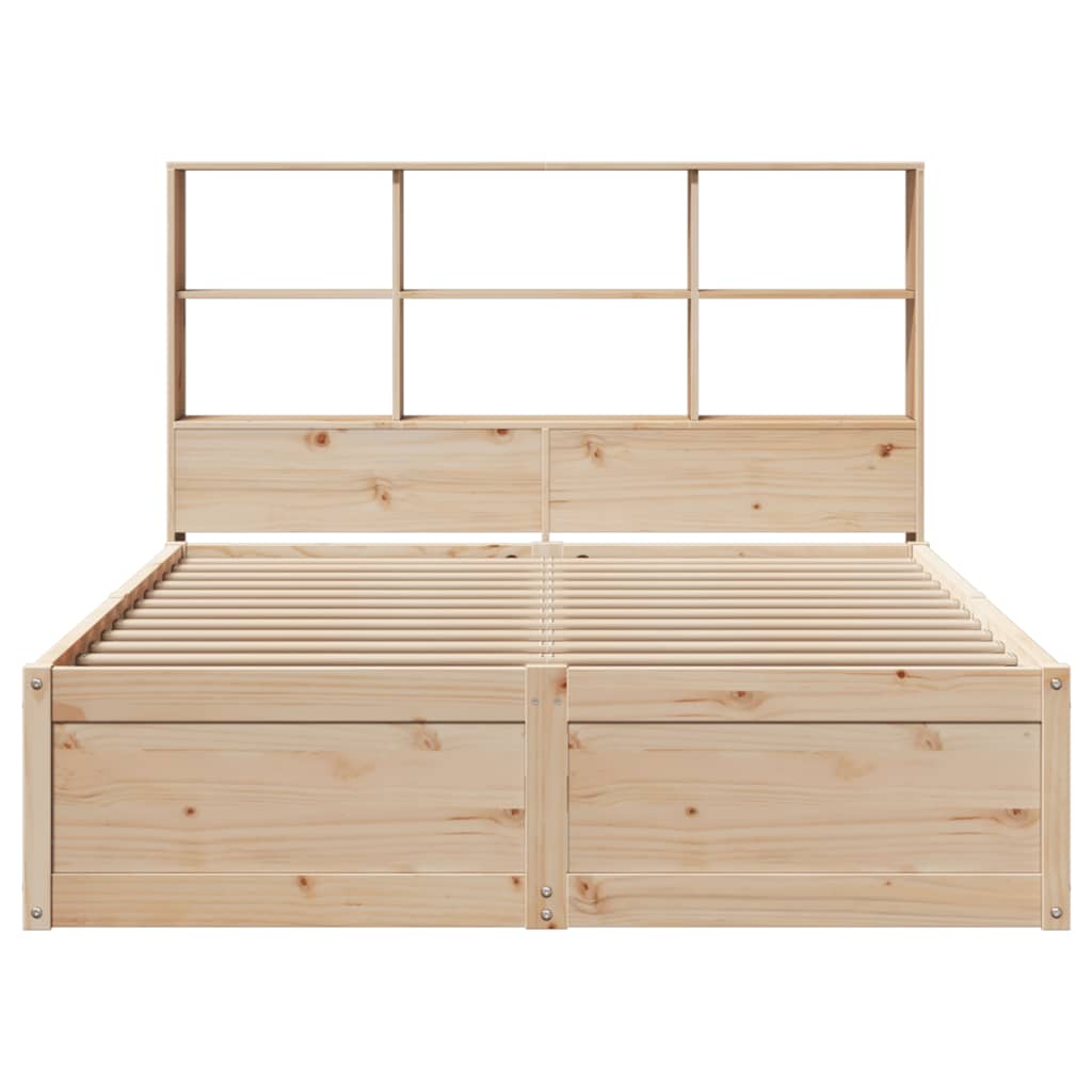 sengeramme uden madras 135x190 cm massivt fyrretræ hvid