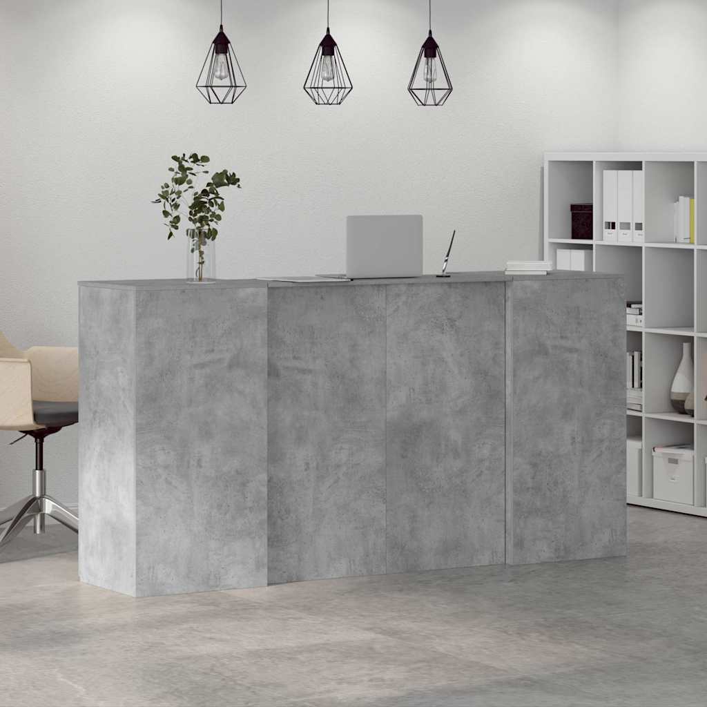 receptionsskranke 200x50x103,5 cm konstrueret træ beton grå