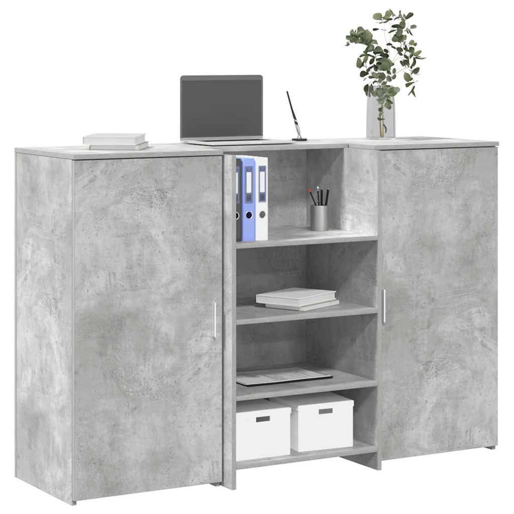 receptionsskranke 155x50x103,5 cm konstrueret træ beton grå