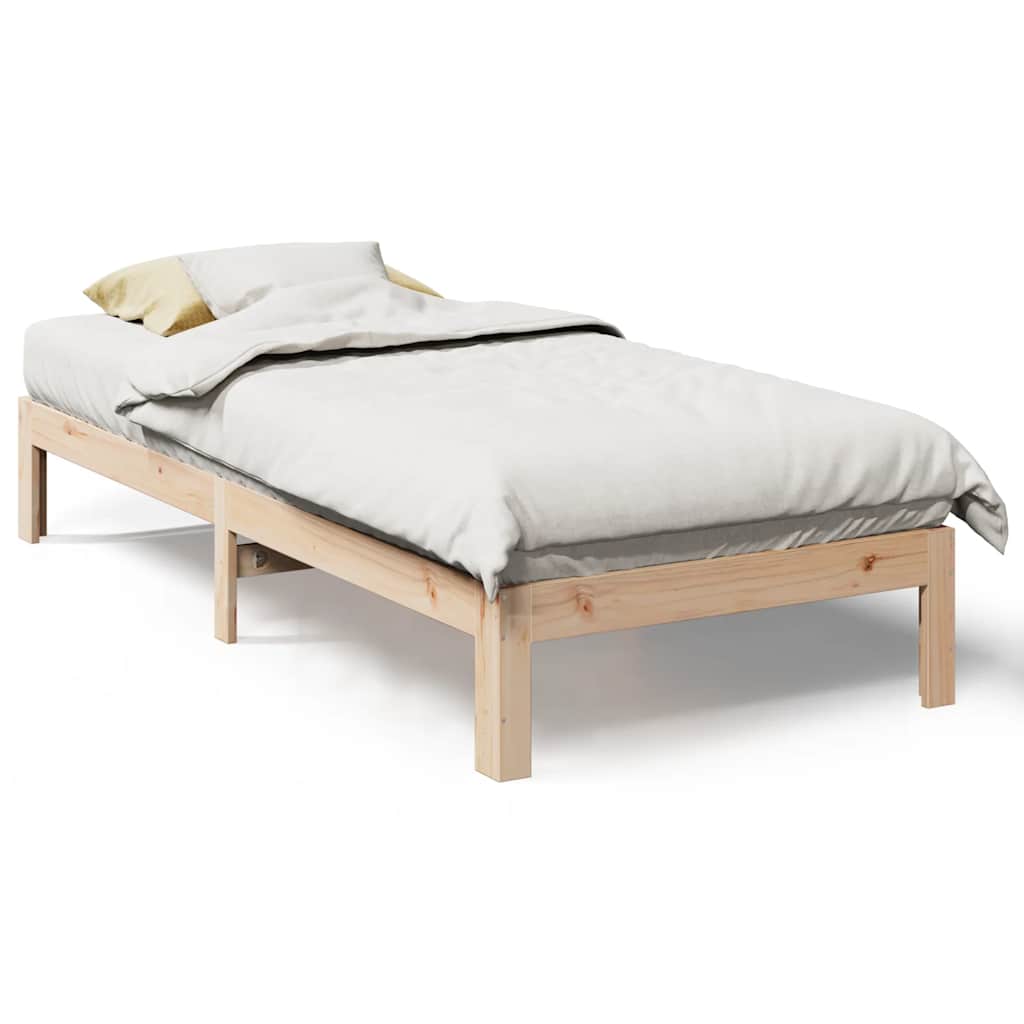 sengeramme uden madras 80x200 cm massivt fyrretræ