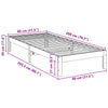sengeramme uden madras 80x200 cm massivt fyrretræ
