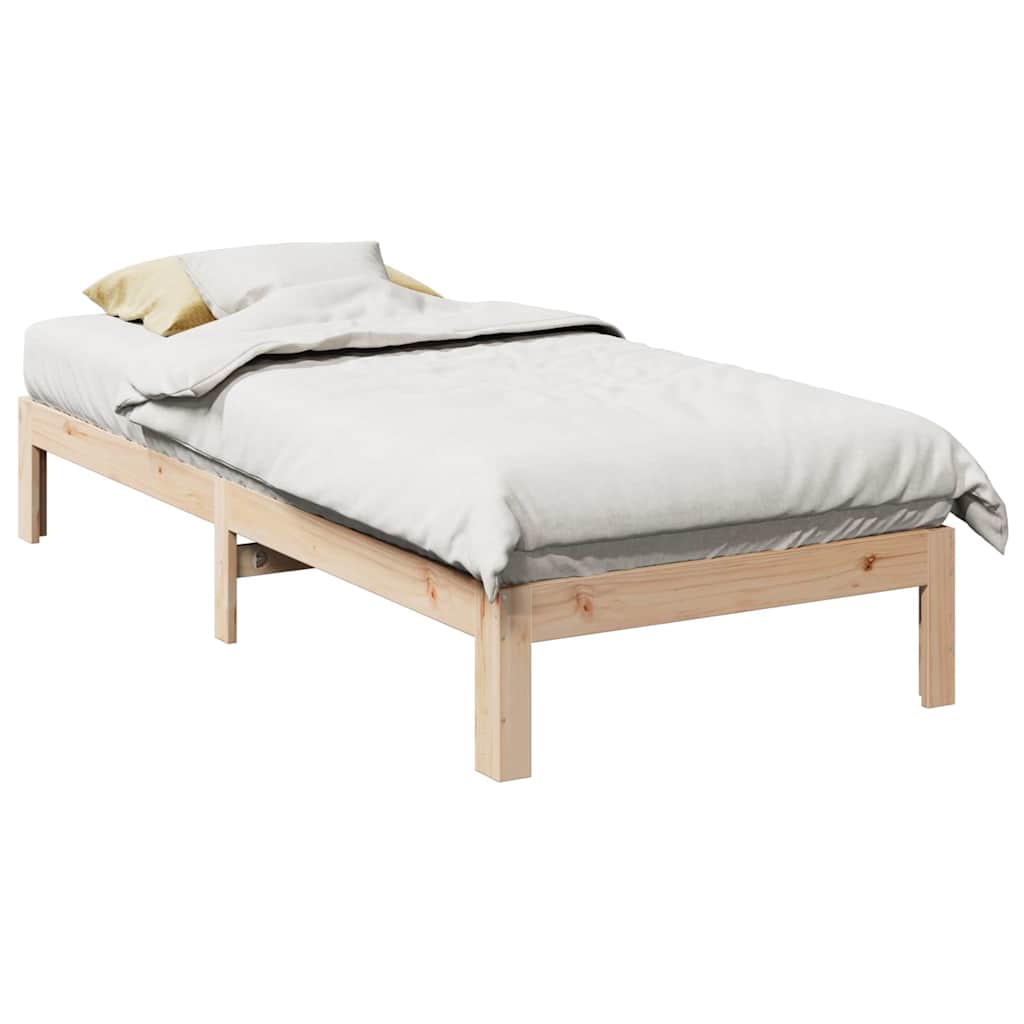 sengeramme uden madras 80x200 cm massivt fyrretræ