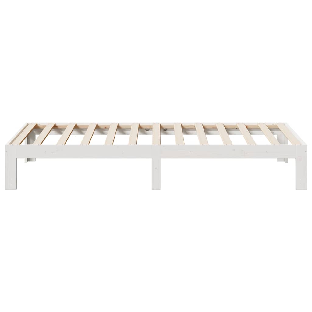 sengeramme uden madras 80x200 cm massivt fyrretræ hvid