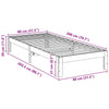 sengeramme uden madras 80x200 cm massivt fyrretræ hvid