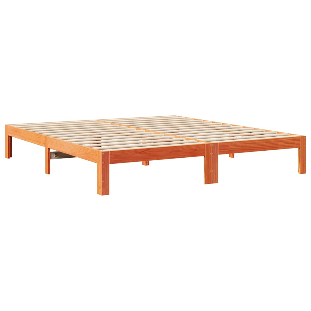 sengeramme uden madras 160x200 cm massivt fyrretræ gyldenbrun