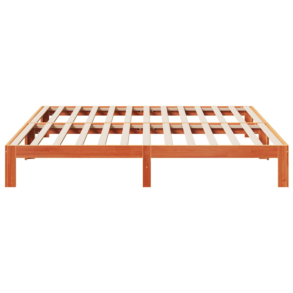 sengeramme uden madras 160x200 cm massivt fyrretræ gyldenbrun