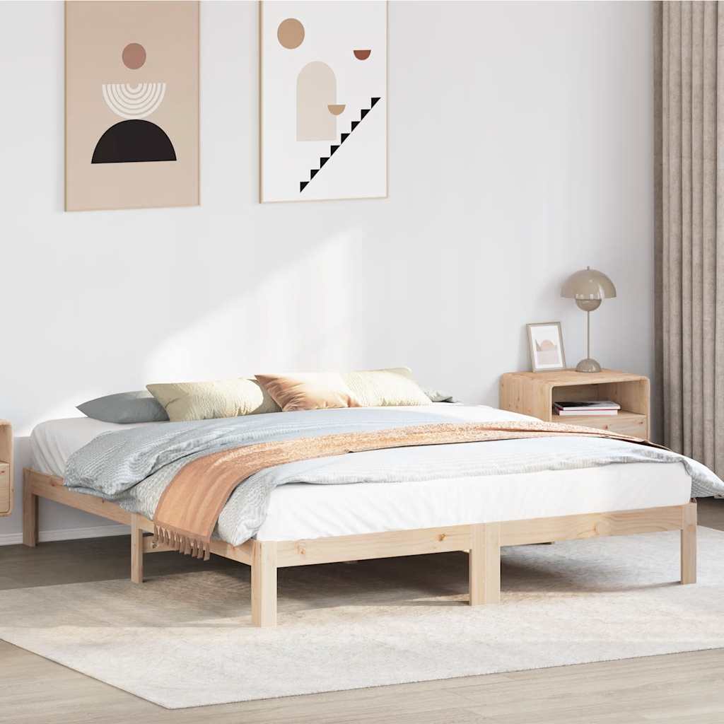 sengeramme uden madras 180x200 cm massivt fyrretræ