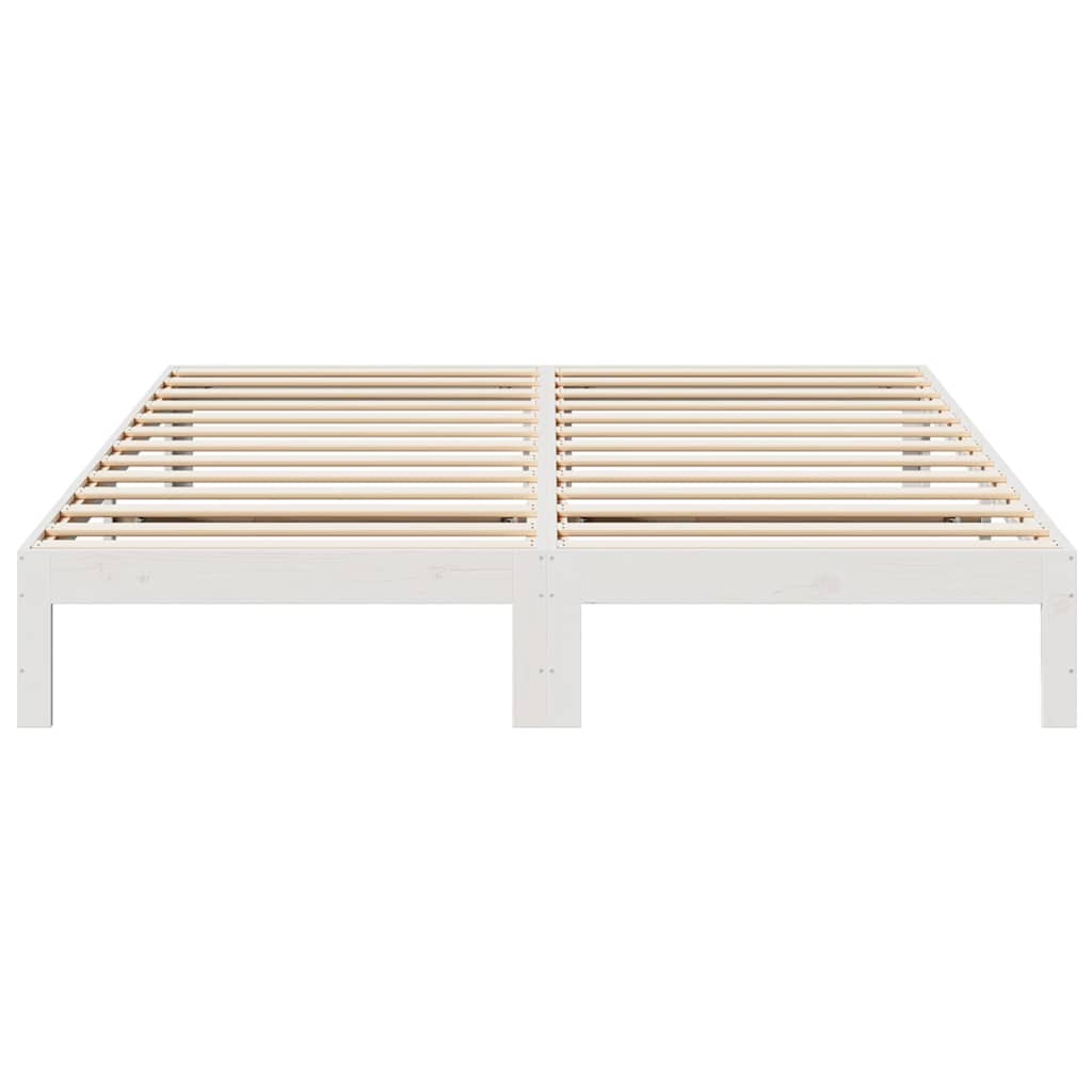 sengeramme uden madras 180x200 cm massivt fyrretræ hvid