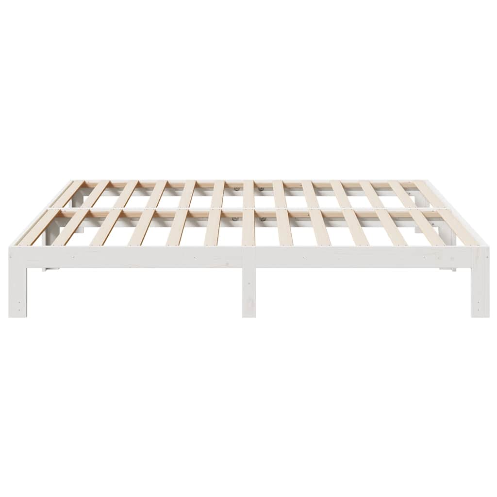 sengeramme uden madras 180x200 cm massivt fyrretræ hvid
